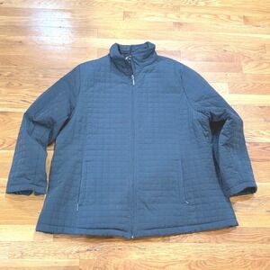 Enya Ten West Apparel Green Blue Quilted Puffer Jacket Waterproof Full Zip Large